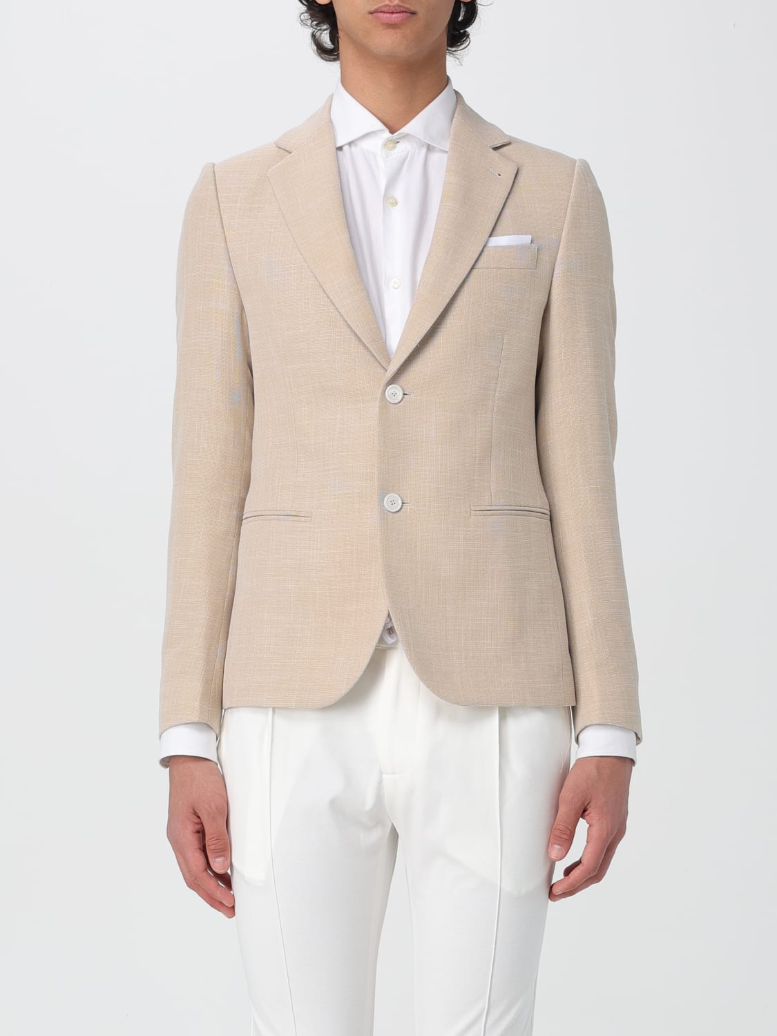 DANIELE ALESSANDRINI BLAZER: Blazer men Daniele Alessandrini, Sand - Img 1