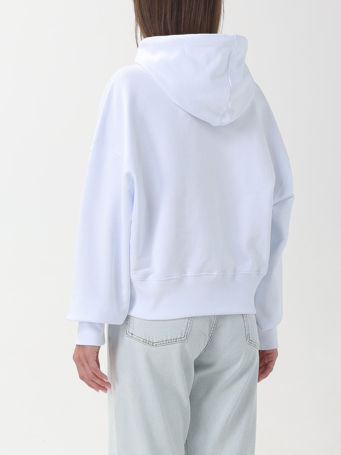 MSGM ホワイト フード付きスウェットシャツ MSGM エムエスジーエム パーカー スウェット プルオーバー ロゴ