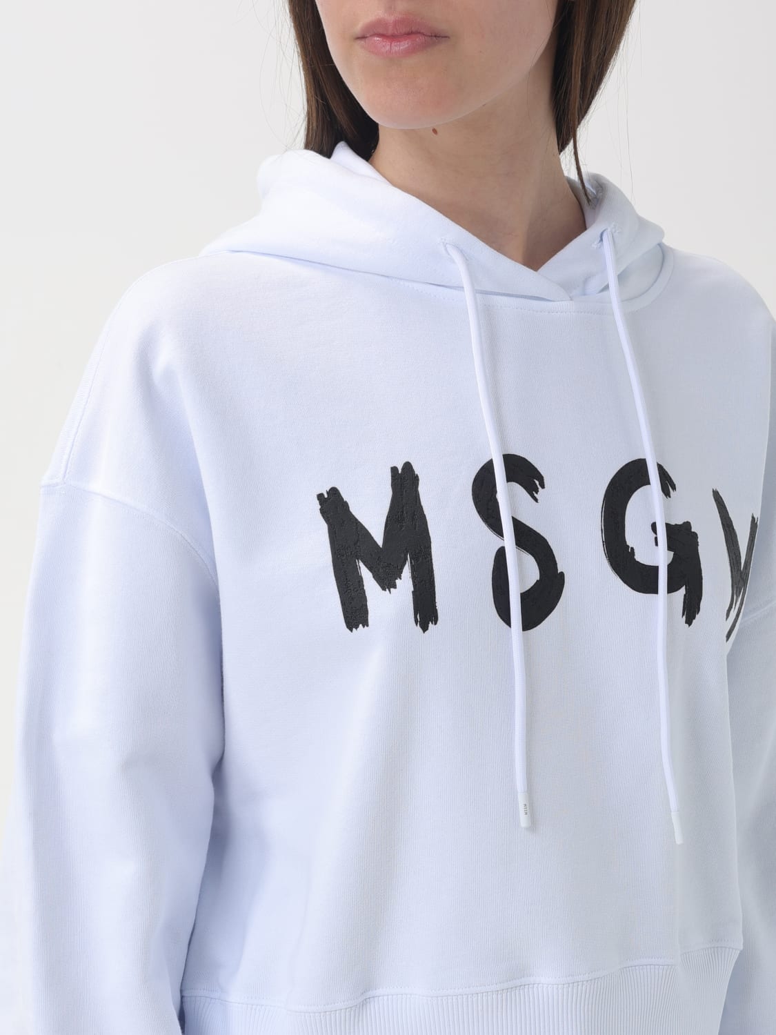 MSGM｜SWEATSHIRTS (3640MM102 247001 84) Light blue cotton sweatshirt with maxi logo print - MSGM