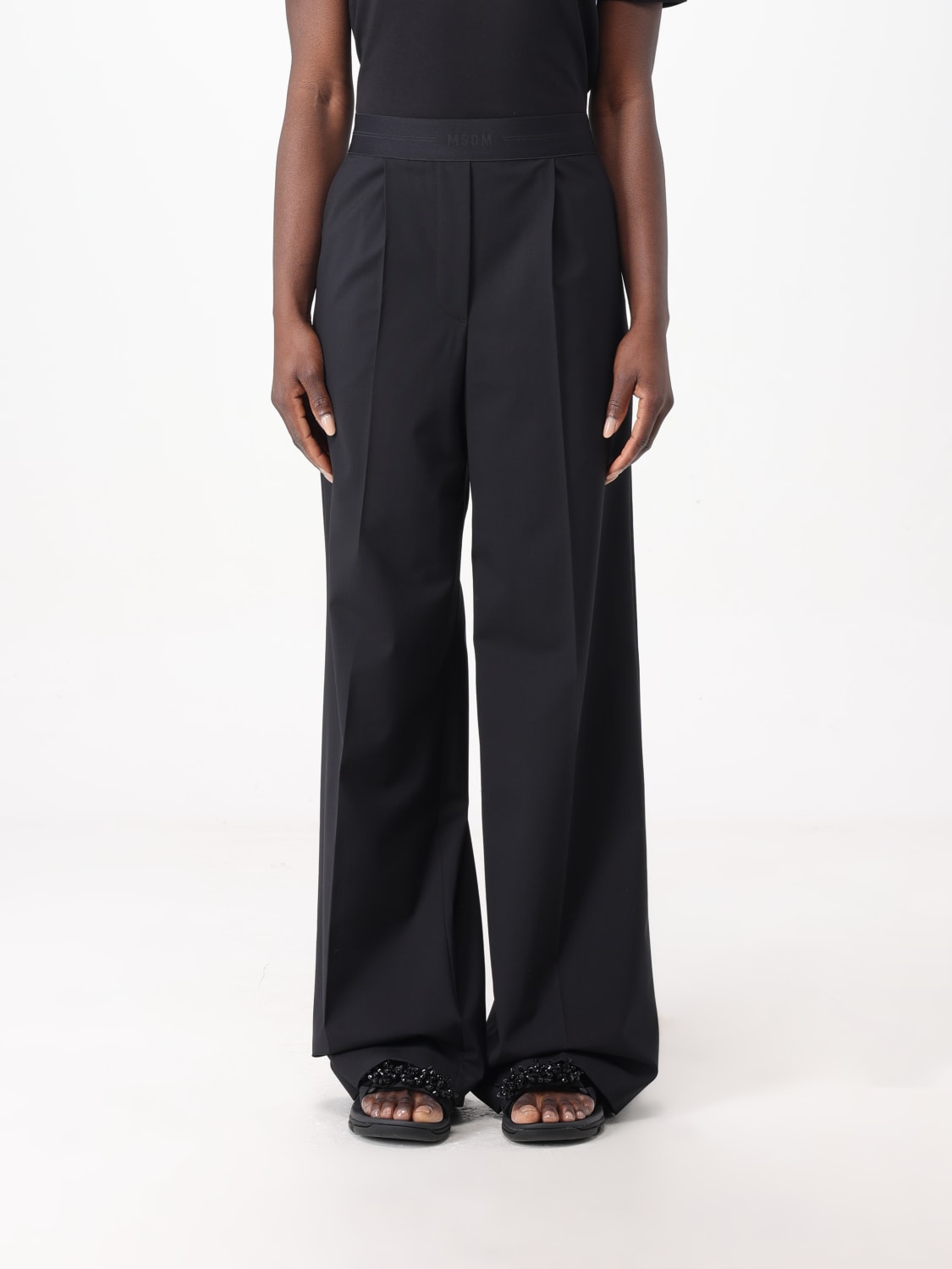 MSGM PANTS: Pants woman MSGM, Black - Img 1