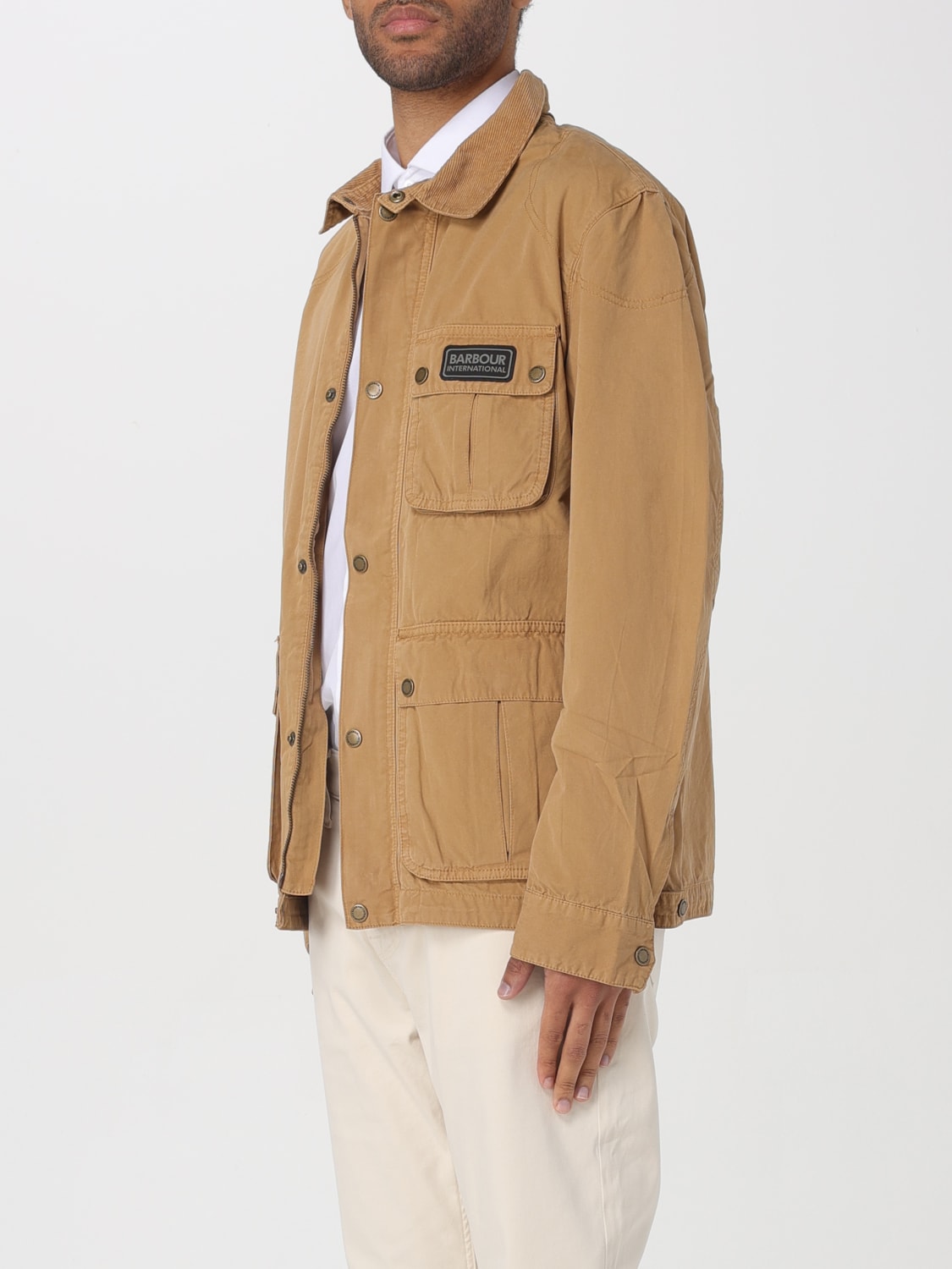 Beige barbour jacket mens best sale