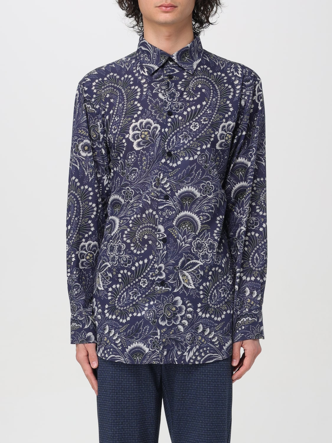 Giglio Camicia Etro in popeline di cotone con Paisley all over