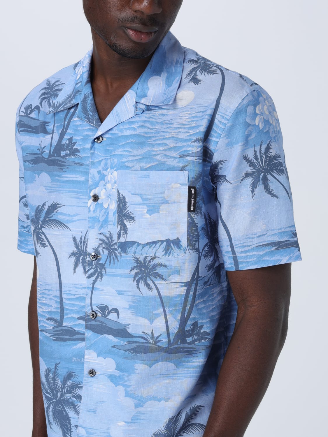 PALM ANGELS CAMICIA: Camicia uomo Palm Angels, Blue - Img 4