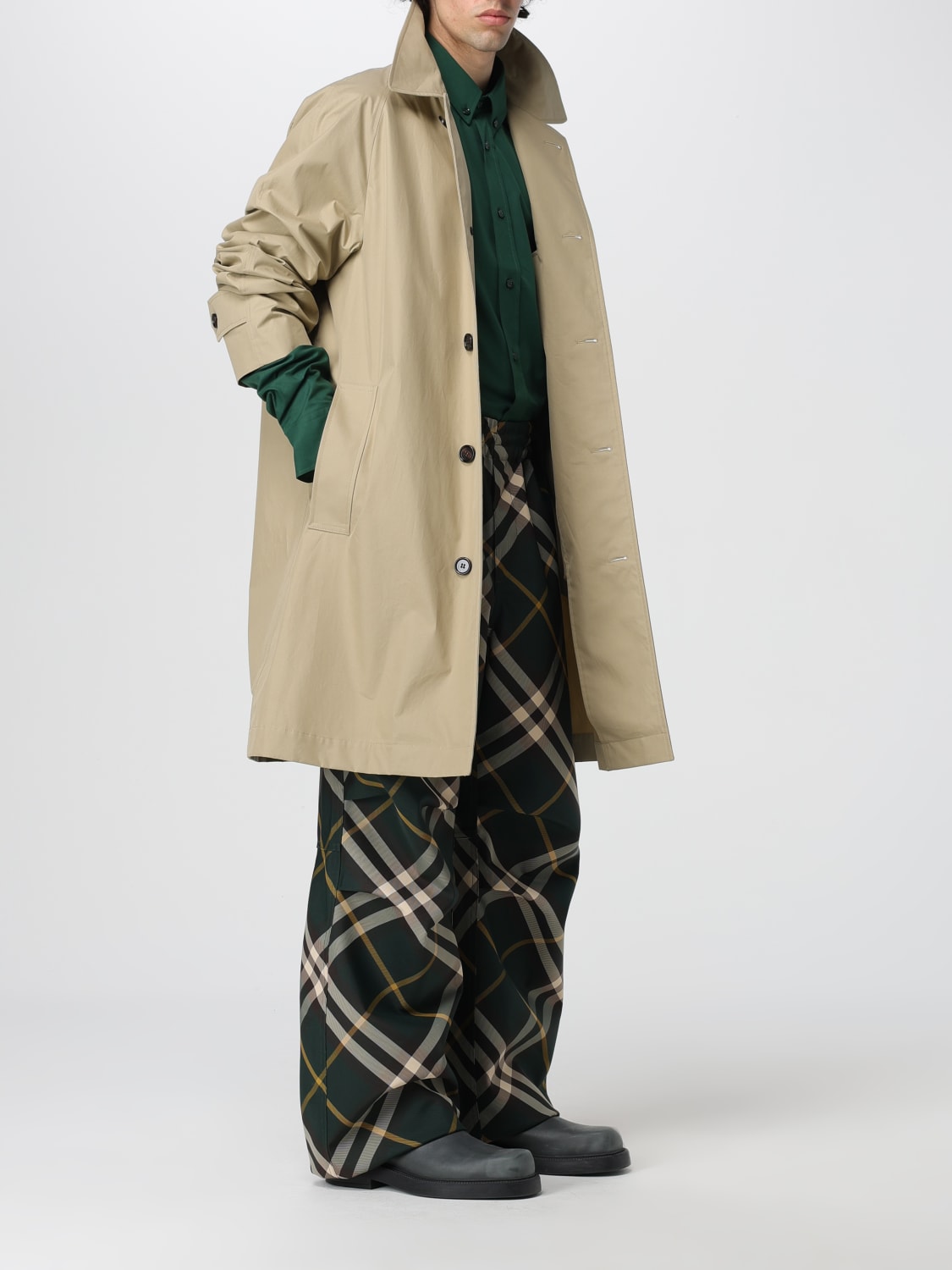 BURBERRY PANTS: Pants men Burberry, Green - Img 2