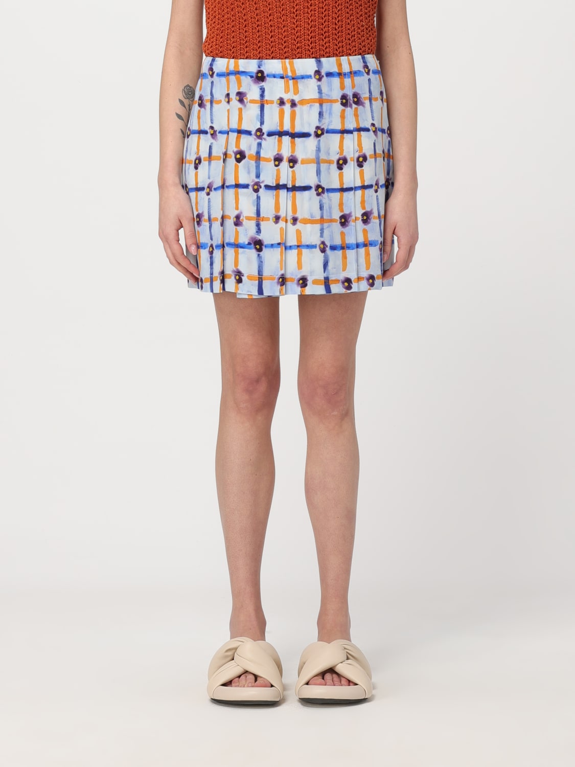 MARNI: Skirt woman - Blue | Marni skirt GOMA0612U0UTSG10 online at ...