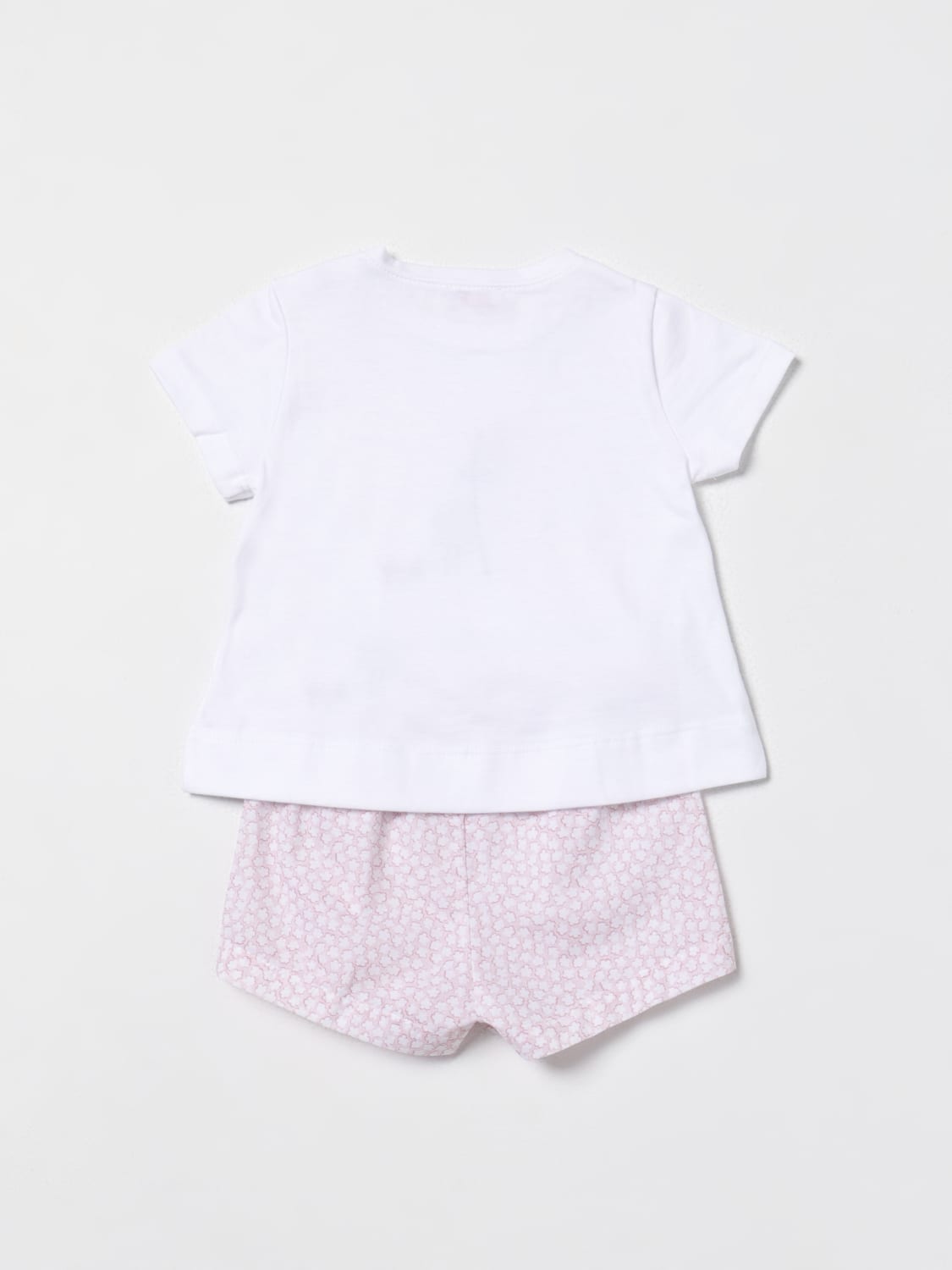 IL GUFO JUMPSUIT: Il Gufo baby t-shirt and shorts set, Pink - Img 2