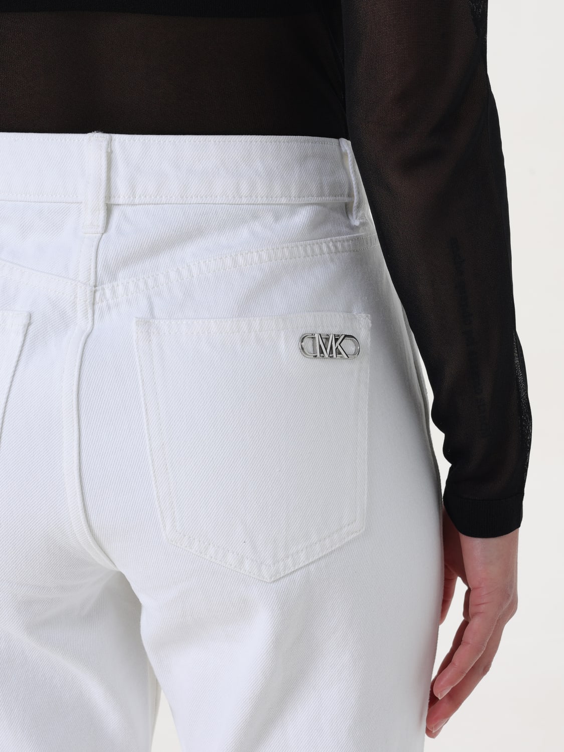 デニム・ジーパン Michael Kors Woman Jeans White MR4905380V 117 Michael Kors Outlet: Jeans woman - White | Michael Kors