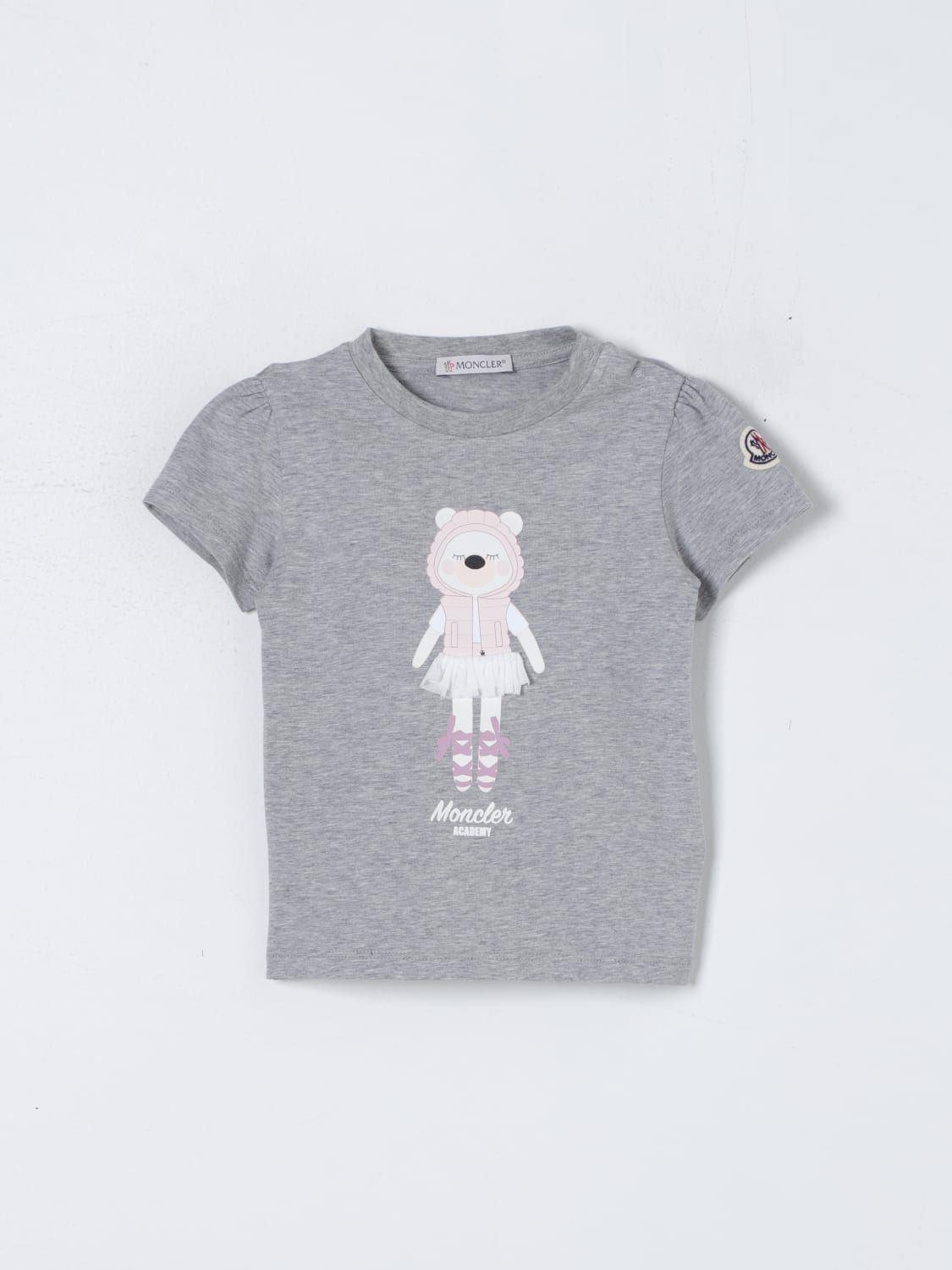 MONCLER T-SHIRT: T-shirt kids Moncler, Grey - Img 1