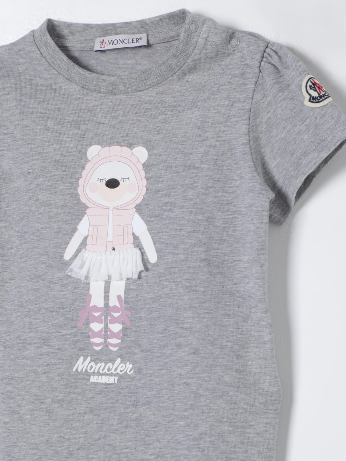 MONCLER Tシャツ: Tシャツ ボーイ Moncler, グレー - Img 3