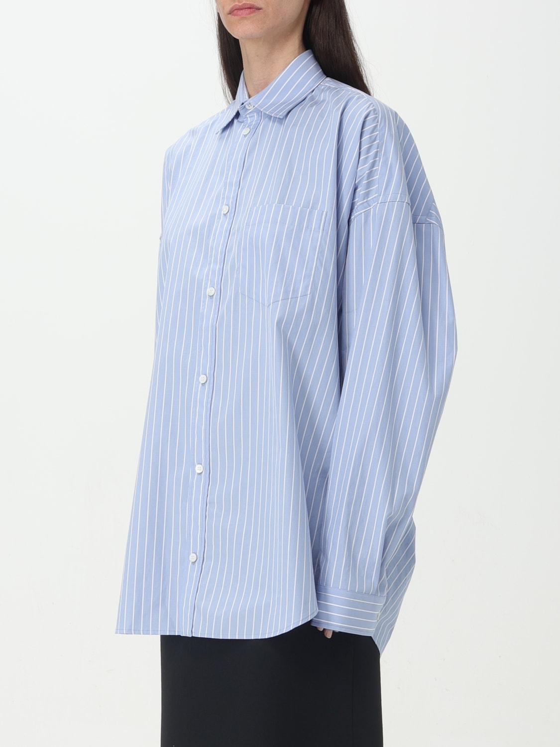 BALENCIAGA CAMISA: Camisa mujer Balenciaga, Azul Oscuro - Img 4