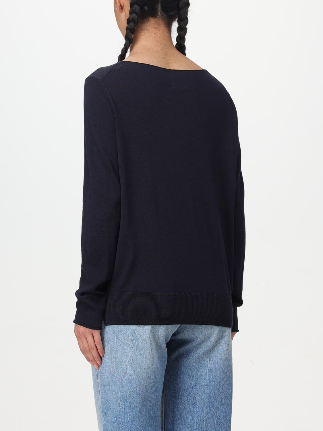 ALLUDE: Sweater woman - Blue | Allude sweater 64010 online at GIGLIO.COM