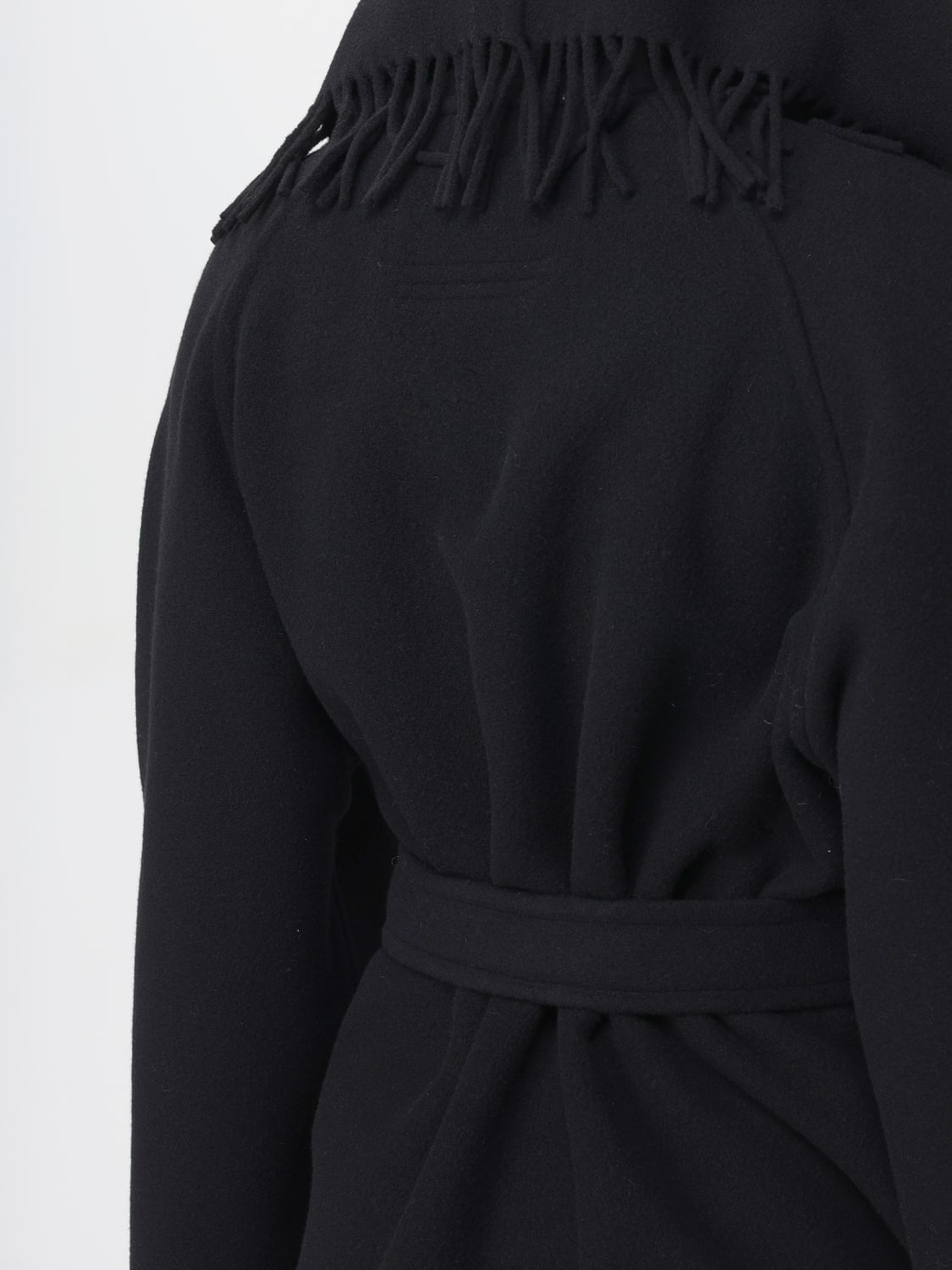 コート BALENCIAGA Woman Coat Black 772968TPU04 1000 Balenciaga Fringe Jacket 772968.TPU04-1000 BLACK | IlDuomo
