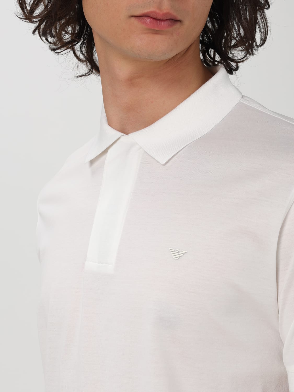 EMPORIO ARMANI POLO: Polo Emporio Armani in piquet con logo , Bianco - Img 4