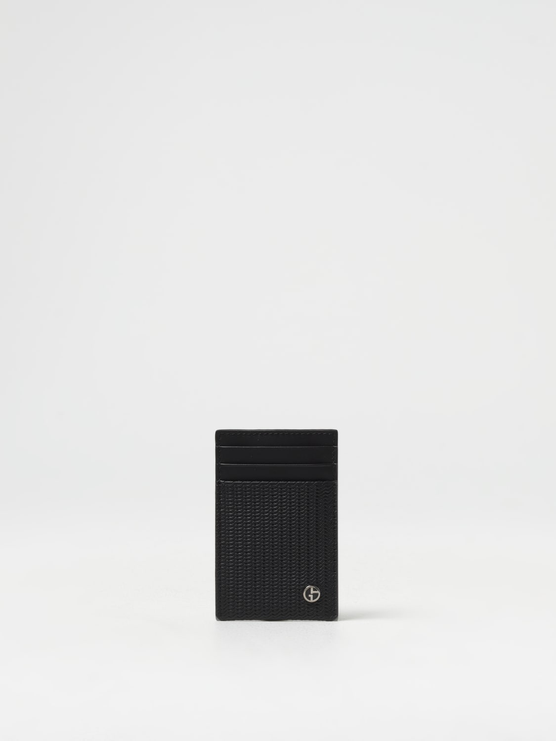 Giglio Portacarte di credito Giorgio Armani in pelle con clip