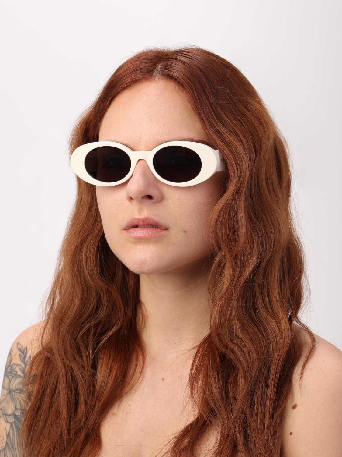 PALM ANGELS LUNETTES DE SOLEIL: Lunettes de soleil femme Palm Angels, Blanc - Img 2