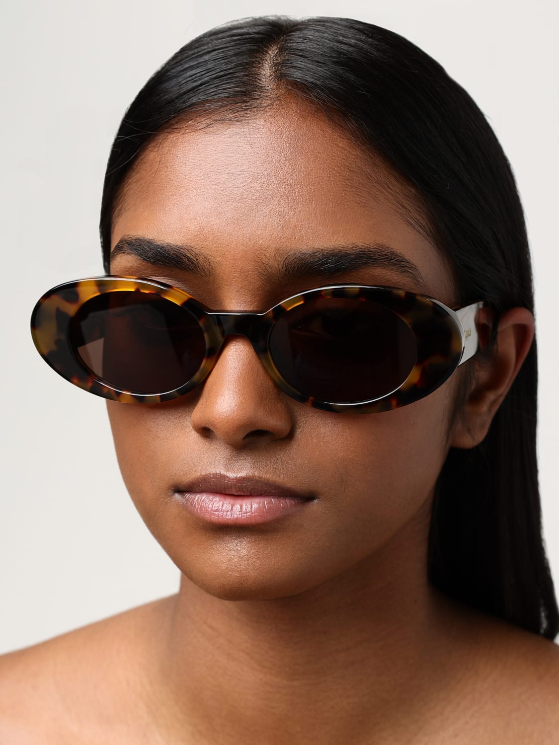 PALM ANGELS SUNGLASSES: Sunglasses woman Palm Angels, Brown - Img 2