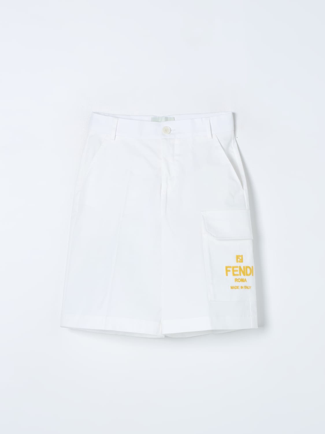 FENDI SHORTS: Fendi Kids boys' shorts, White - Img 1