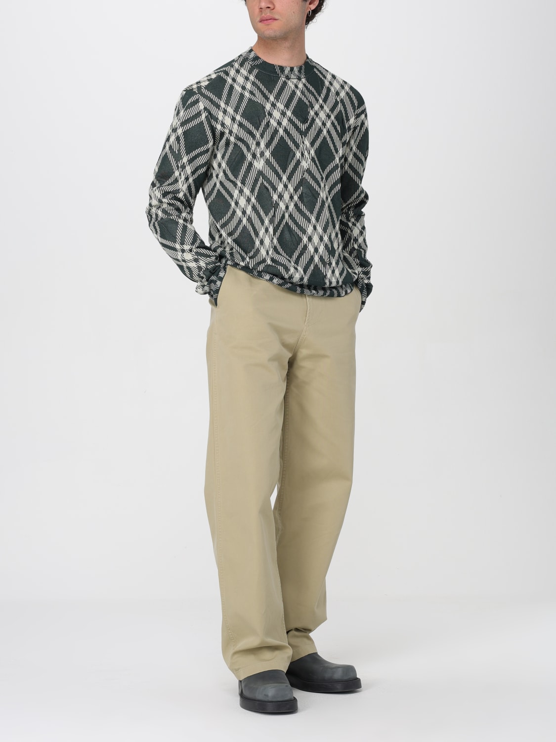 BURBERRY SWEATER: Sweater men Burberry, Green - Img 2