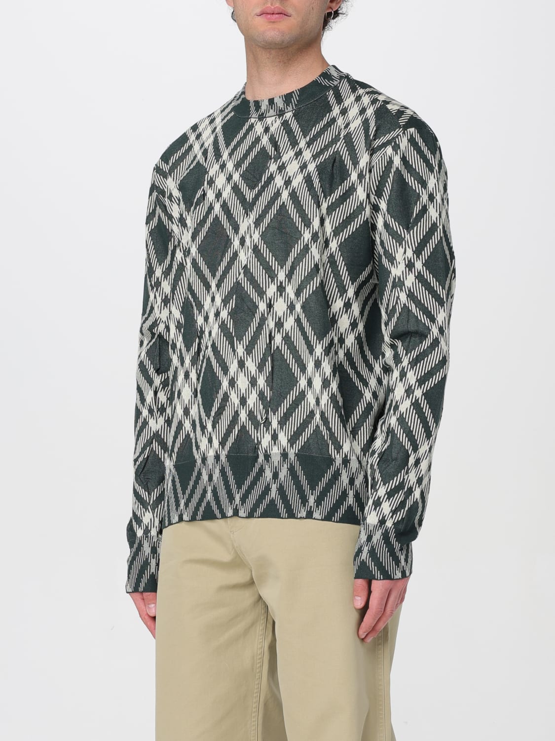 BURBERRY SWEATER: Sweater men Burberry, Green - Img 4