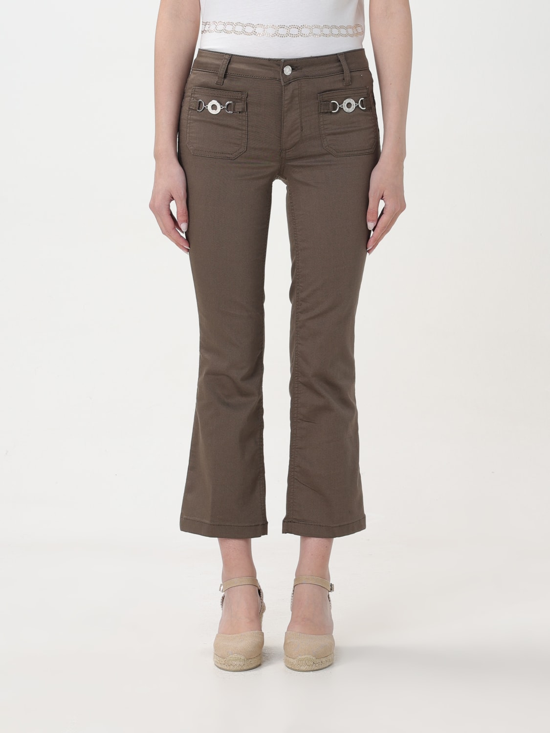 LIU JO PANTS: Pants woman Liu Jo, Olive - Img 1