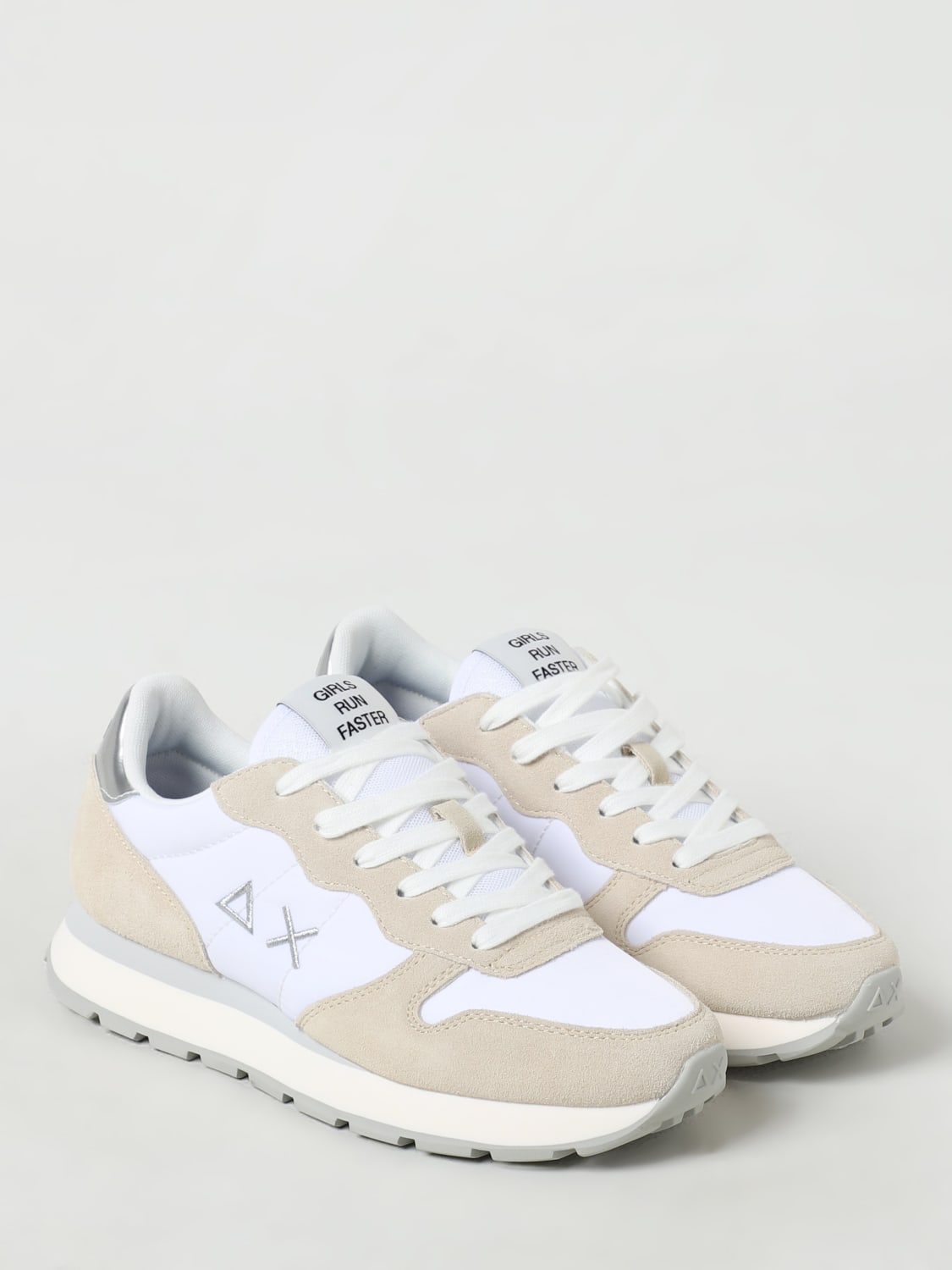 SUN68 SNEAKERS: Sneakers Ally Sun 68 in camoscio e nylon , Bianco - Img 2