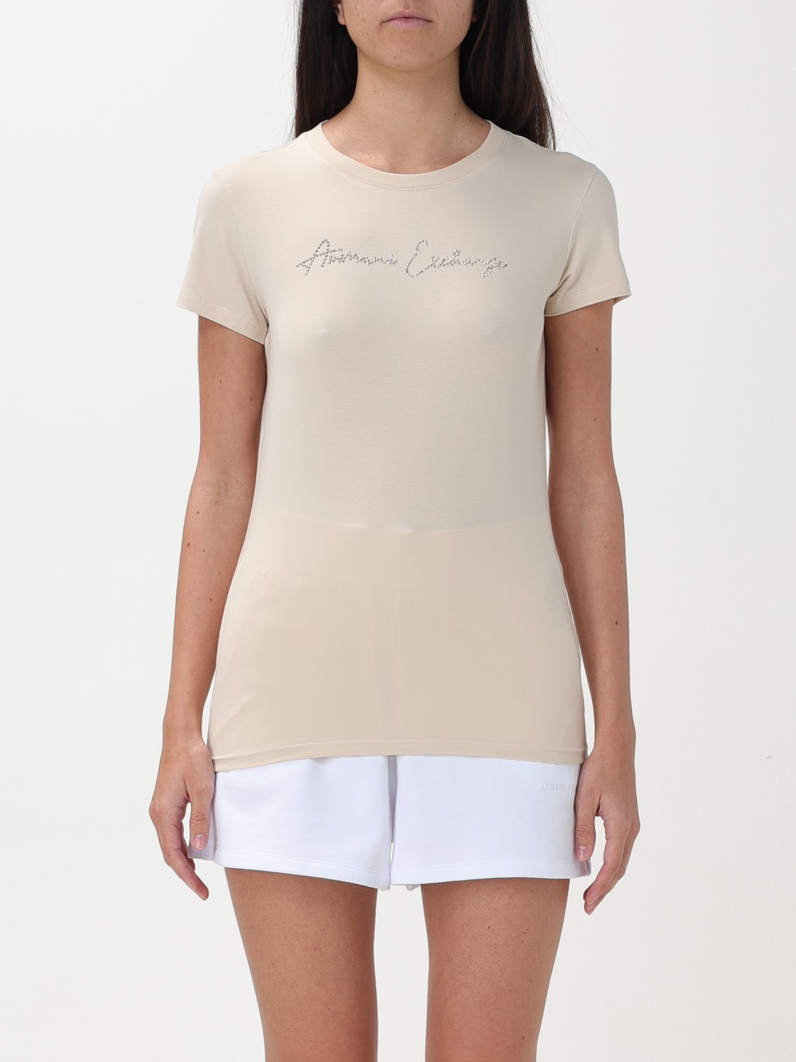 ARMANI EXCHANGE T-SHIRT: T-shirt woman Armani Exchange, Beige - Img 1