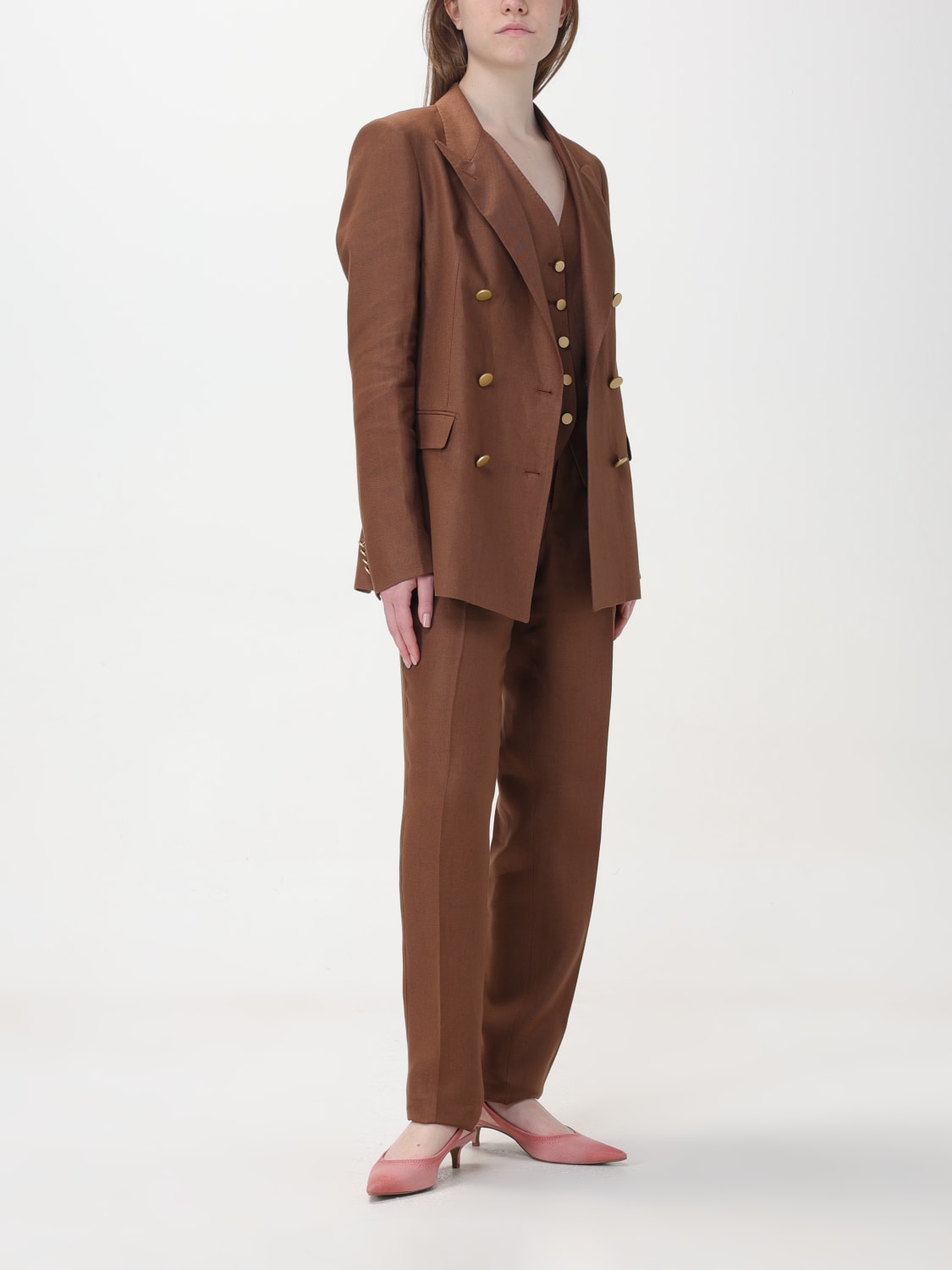 Tagliatore wool double-breasted suit - Brown
