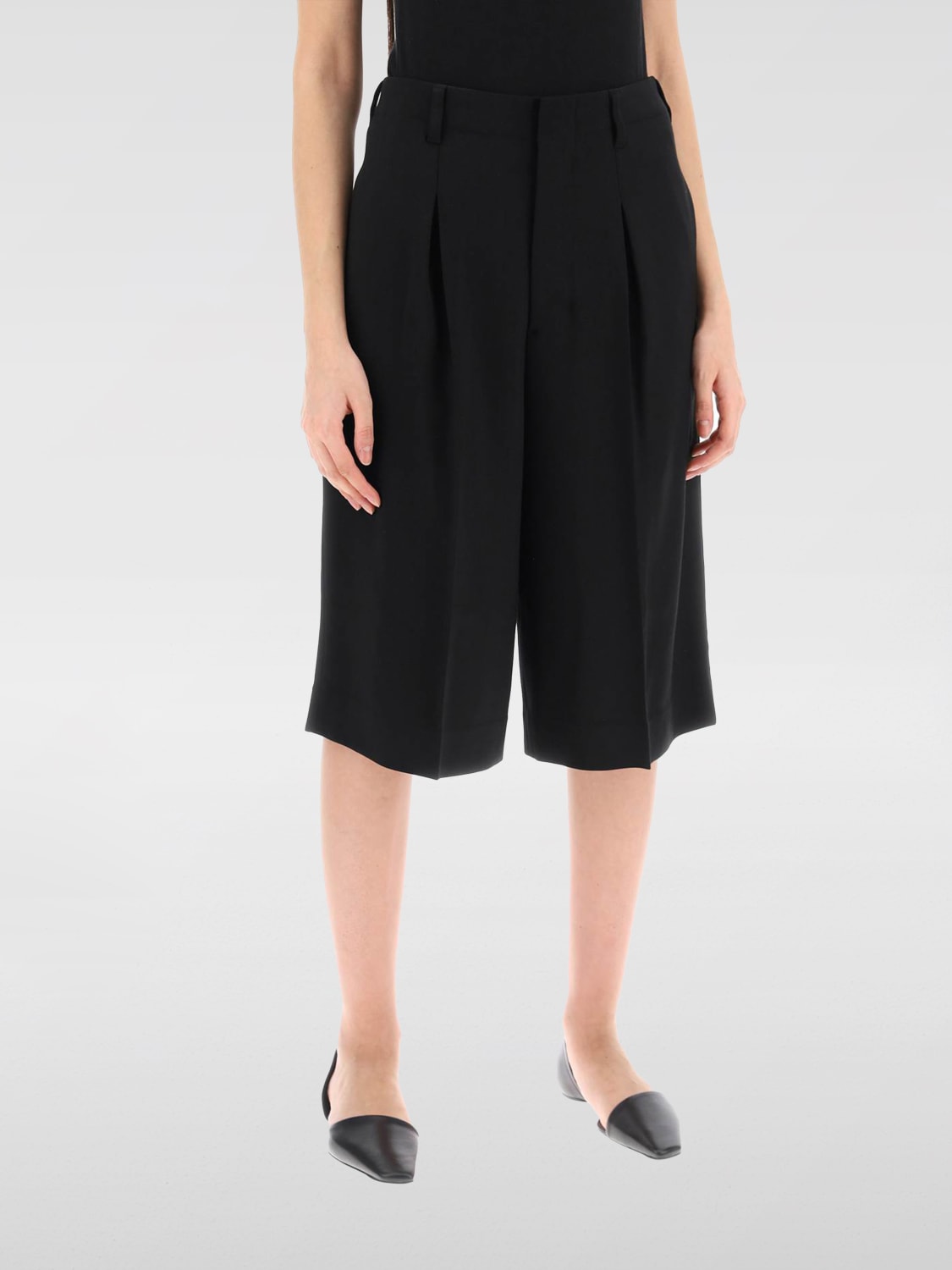 ショートパンツ AMI PARIS Woman Short Green FSO305VI0007 351 25SS】WOMEN EVALET Thick&Thin Stretch ショートパンツ