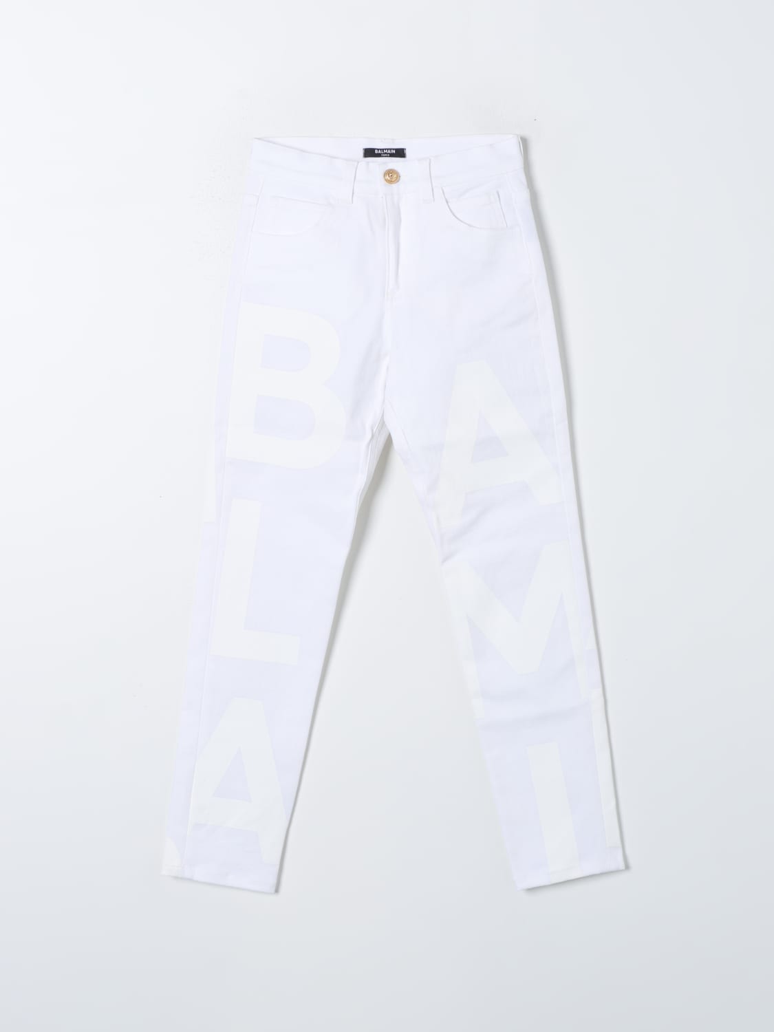 BALMAIN 팬츠: 팬츠 남아 Balmain Kids, 화이트 - Img 1