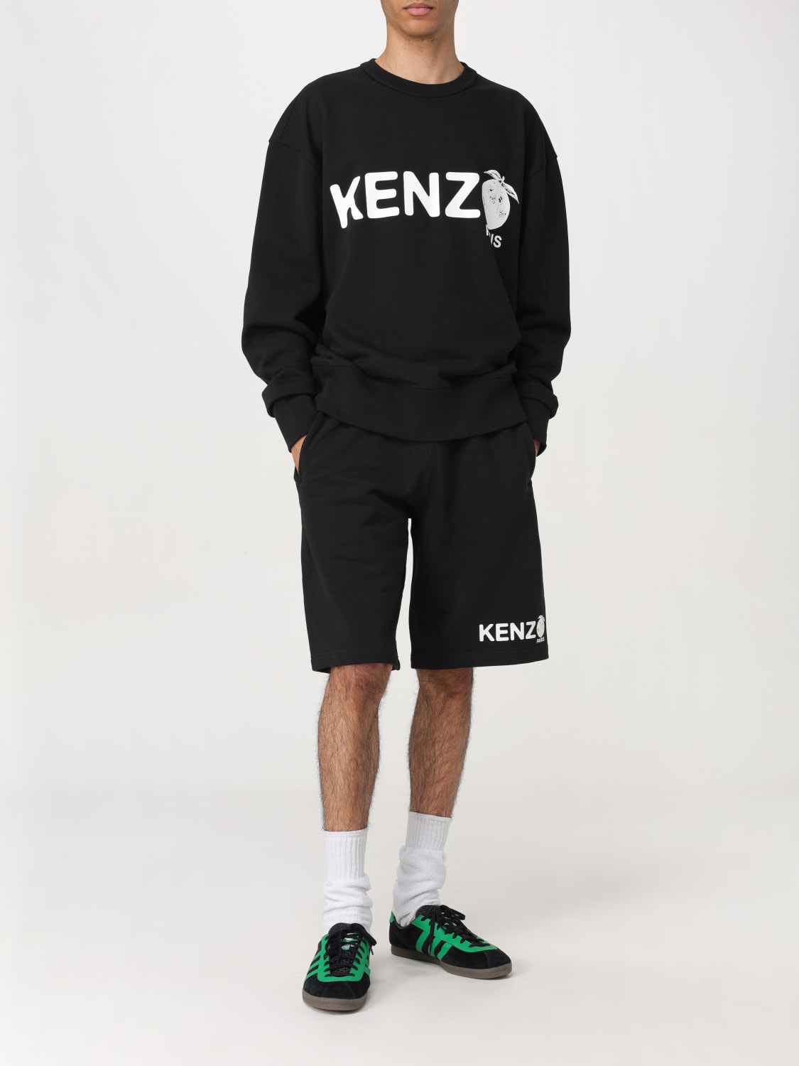 KENZO FELPA: Felpa Kenzo in cotone con logo a contrasto , Nero - Img 2