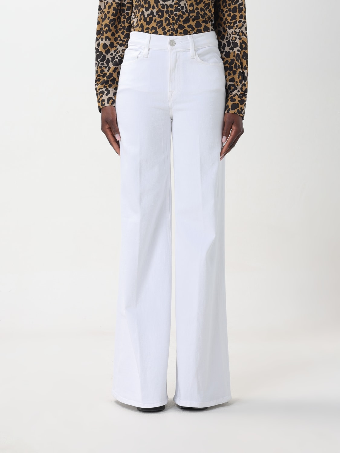 パンツ FRAME Woman Pants White LPP711 BLANC Frame Outlet: Pants woman - White | Frame pants LPP711