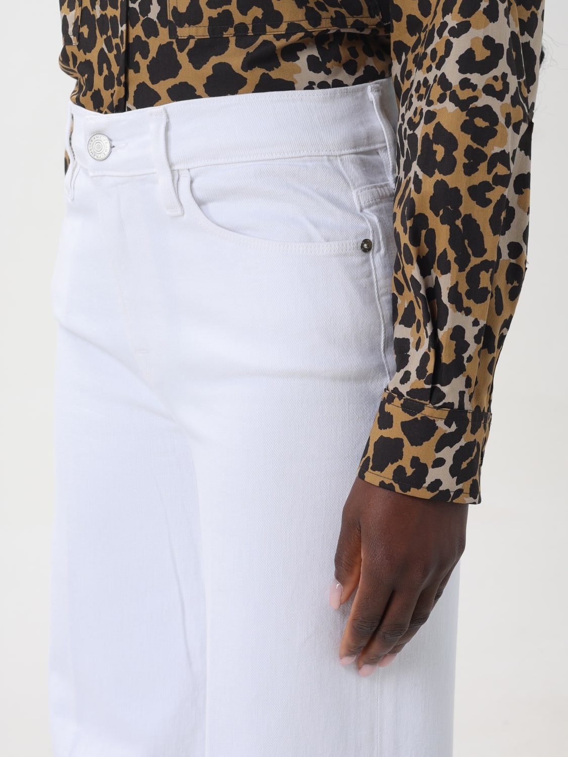 パンツ FRAME Woman Pants White LPP711 BLANC Frame Outlet: Pants woman - White | Frame pants LPP711