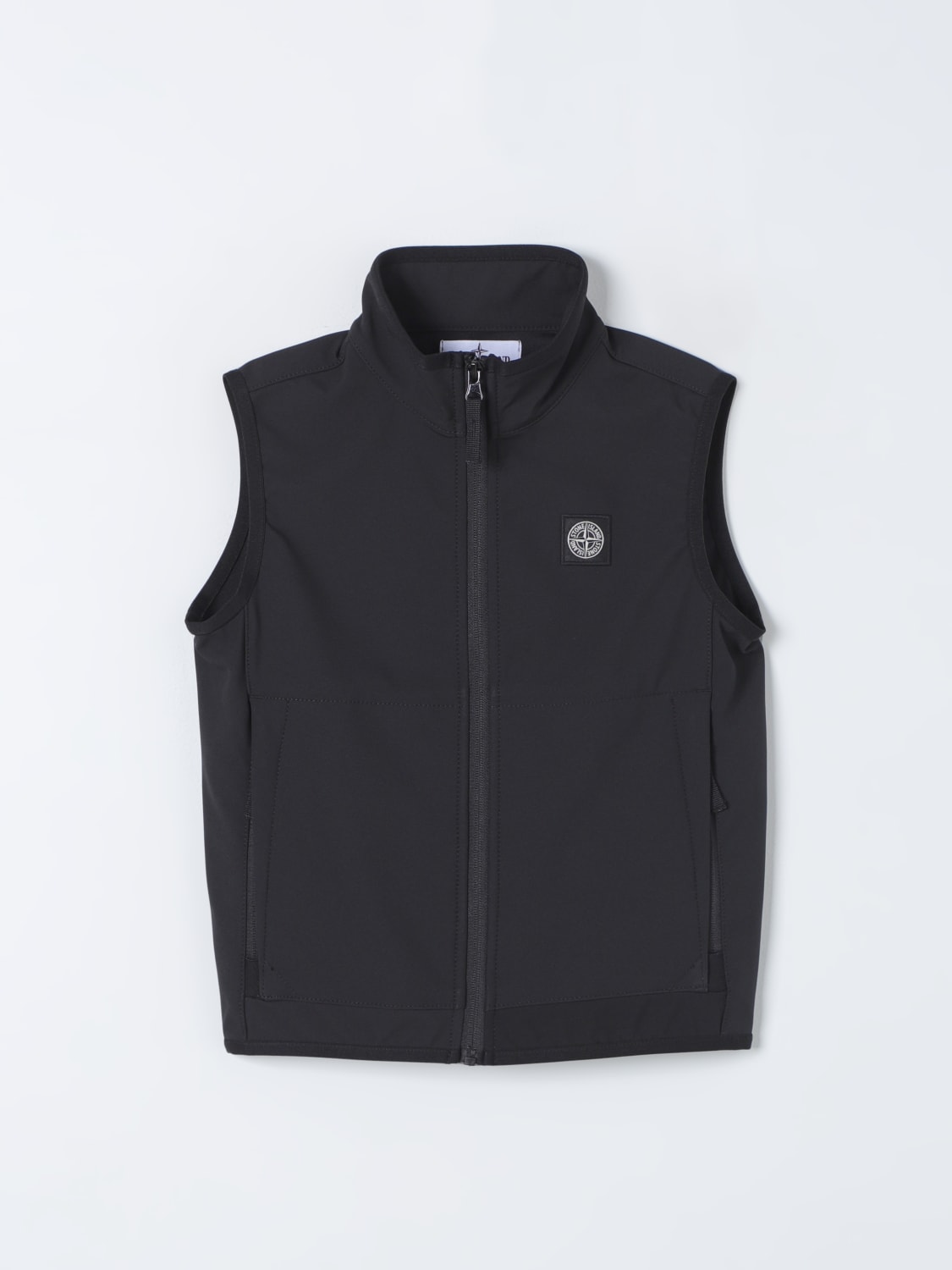 STONE ISLAND JUNIOR Waistcoat kids Black Stone Island Junior waistcoat G0127 online at GIGLIO.COM