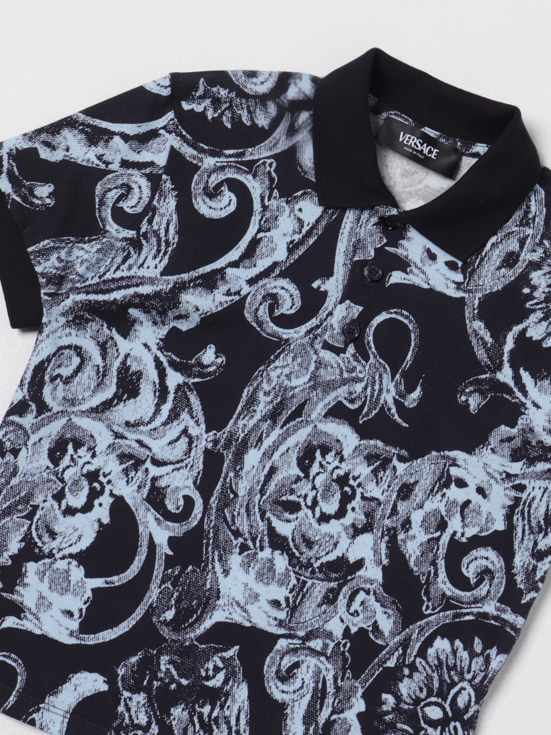 VERSACE POLO SHIRT: T-shirt kids Versace Young, Blue - Img 3