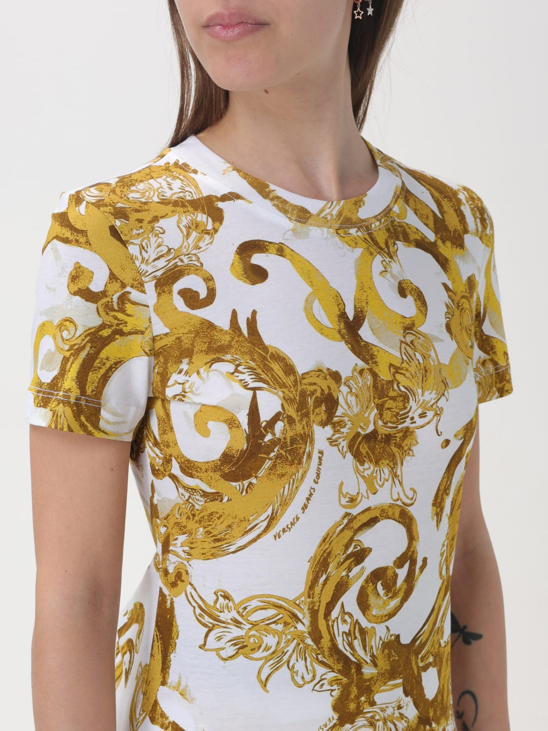 VERSACE JEANS COUTURE T-SHIRT: T-shirt woman Versace Jeans Couture, White - Img 3