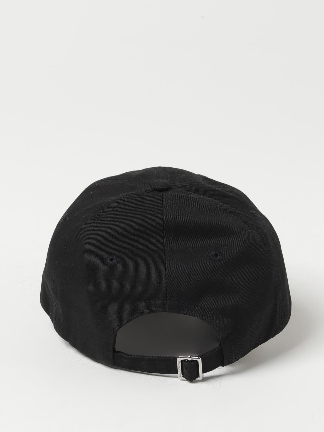 KARL LAGERFELD CAPPELLO: Cappello Karl Lagerfeld in cotone con logo ricamato , Nero - Img 3