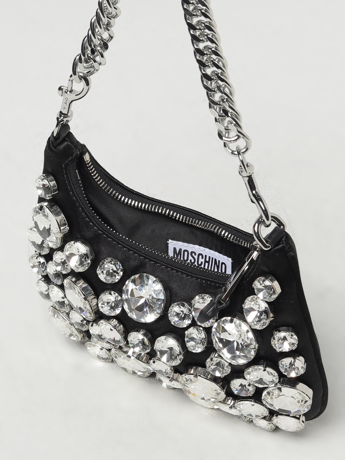 MOSCHINO COUTURE MINI BAG: Crossbody bags woman Moschino Couture, Silver - Img 4