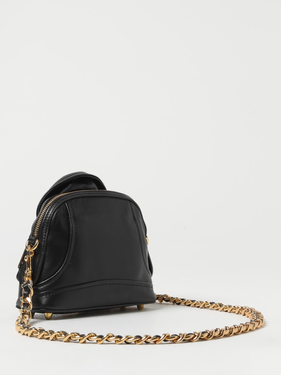 MOSCHINO COUTURE BORSA MINI: Borsa Biker Moschino Couture in nappa, Oro - Img 2