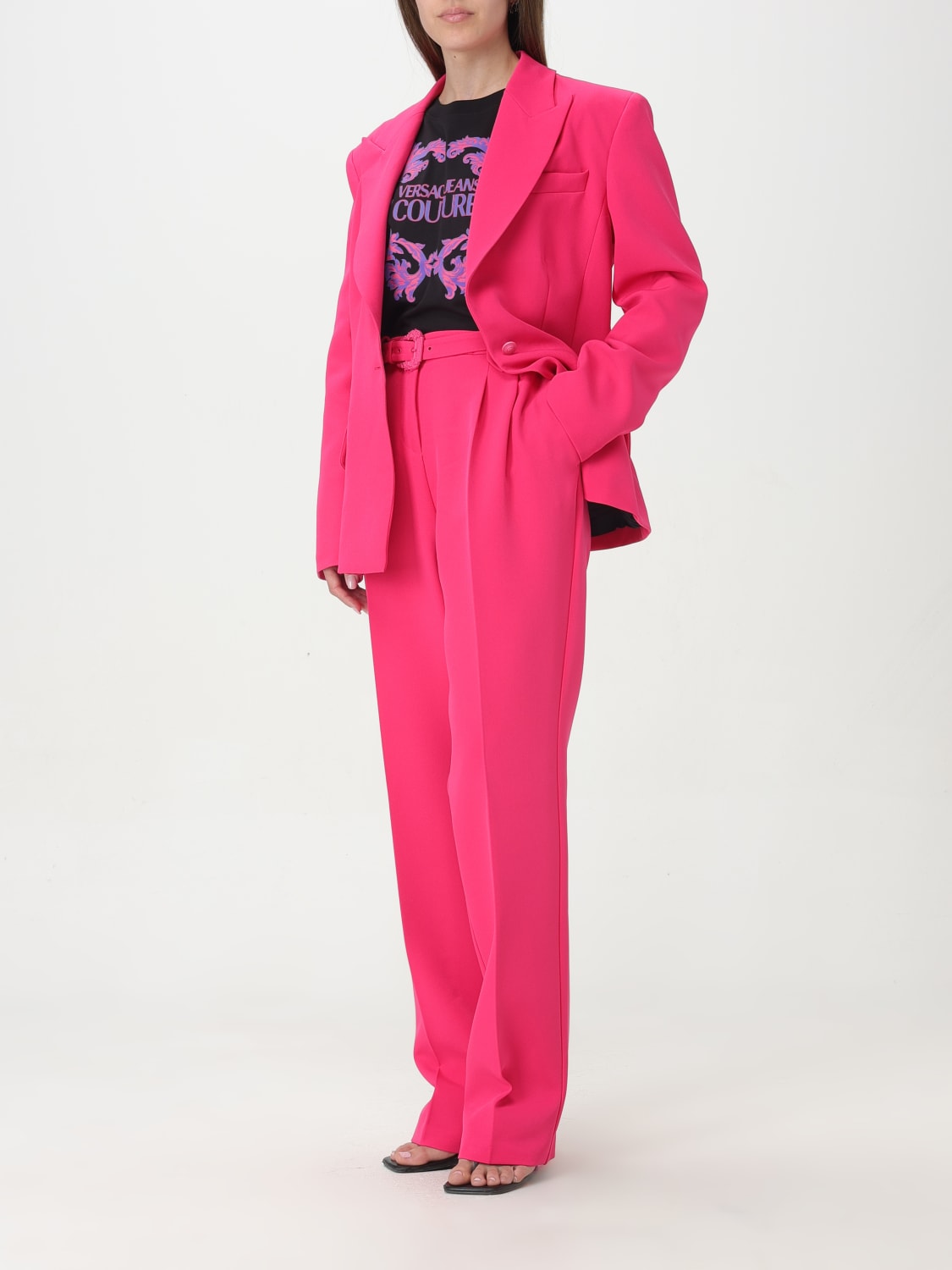 VERSACE JEANS COUTURE BLAZER: Blazer woman Versace Jeans Couture, Pink - Img 2