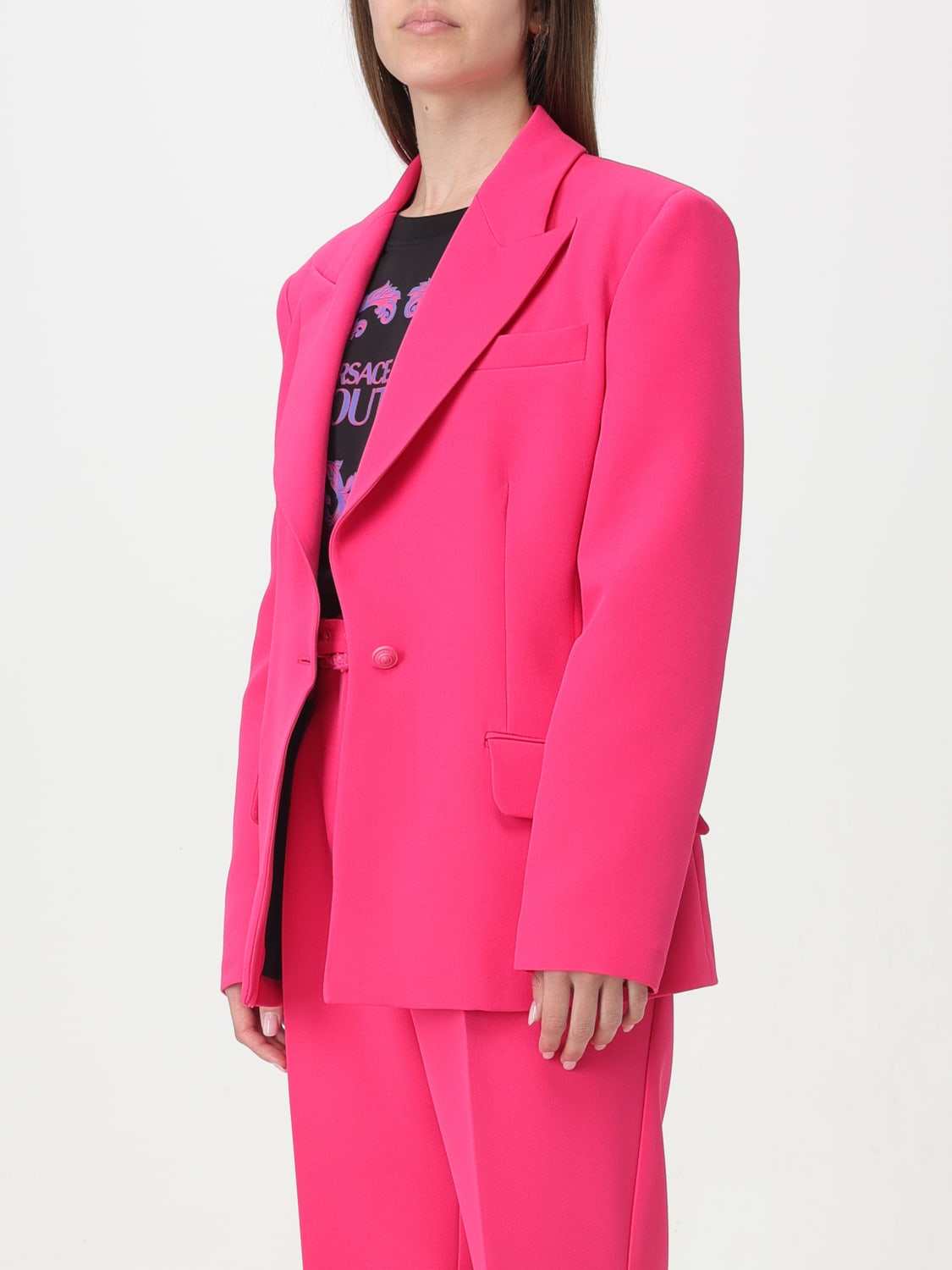 VERSACE JEANS COUTURE BLAZER: Blazer woman Versace Jeans Couture, Pink - Img 4