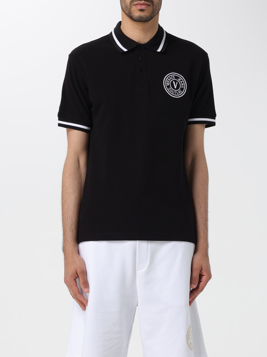 VERSACE JEANS COUTURE POLO SHIRT: Polo shirt men Versace Jeans Couture, Black - Img 1