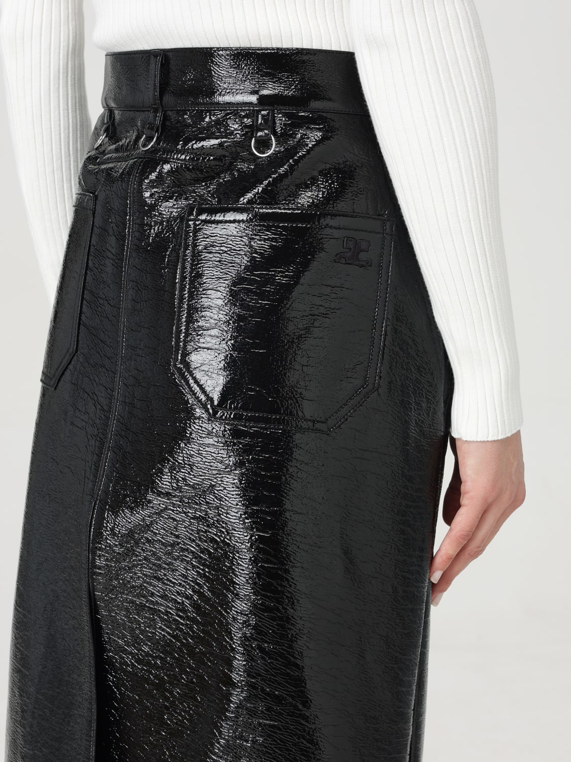 スカート Courreges SKIRT (124CJU155VY0014 9999) Courreges Multiflex Skirt - Black - Women | 124CJU155VY00149999