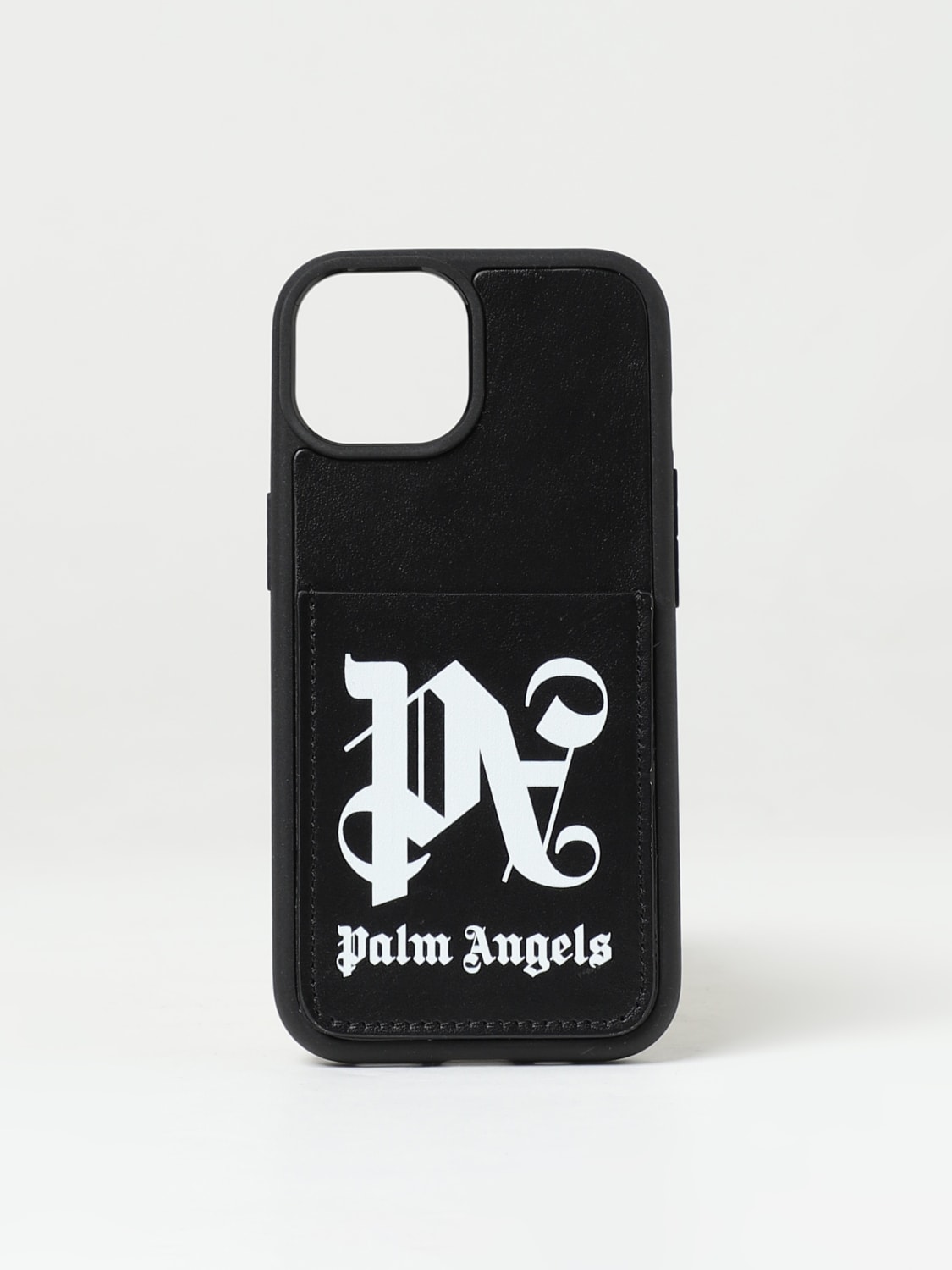 PALM ANGELS: Чехол на iphone Мужское - Черный | Palm Angels Чехол На Iphone  PMPA054R24LEA001 на сайте GIGLIO.COM