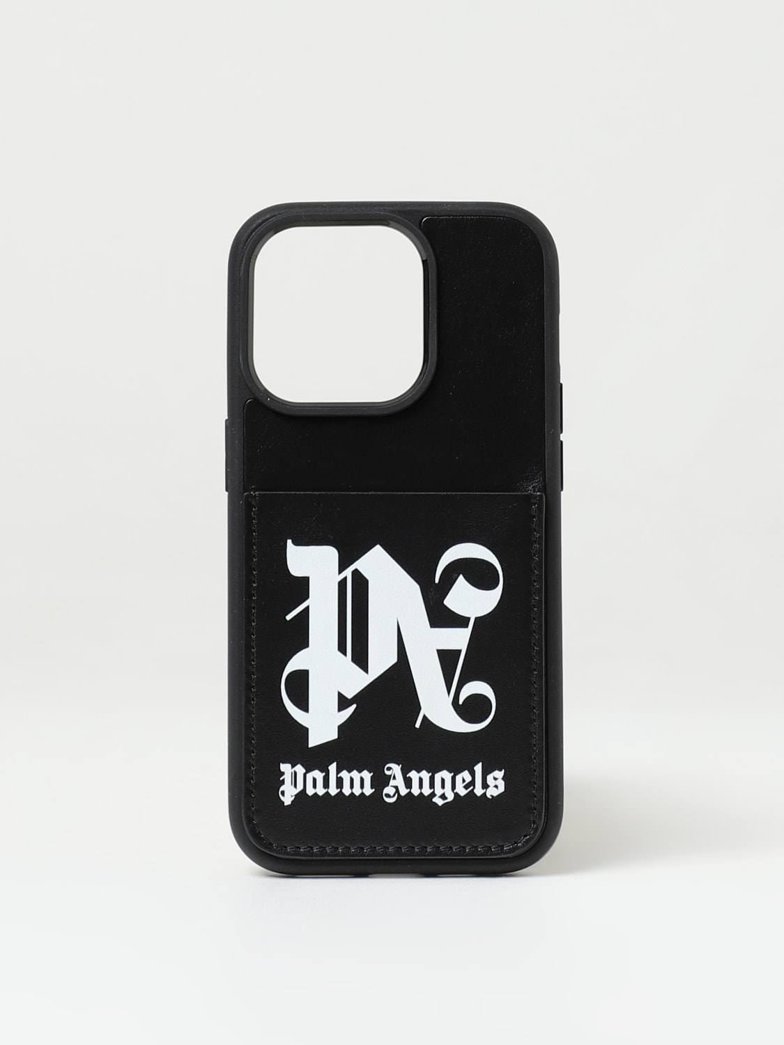 PALM ANGELS: Чехол на iphone Мужское - Черный | Palm Angels Чехол На Iphone  PMPA050R24LEA001 на сайте GIGLIO.COM