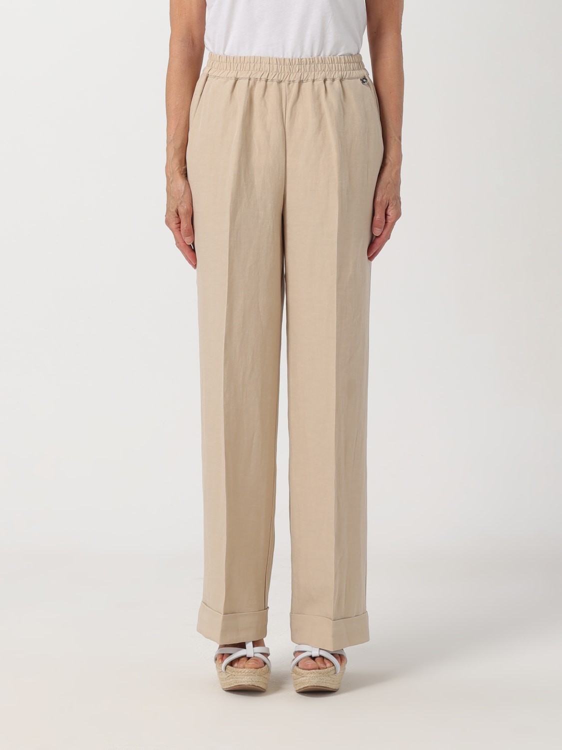 LIU JO PANTS: Pants woman Liu Jo, Sand - Img 1