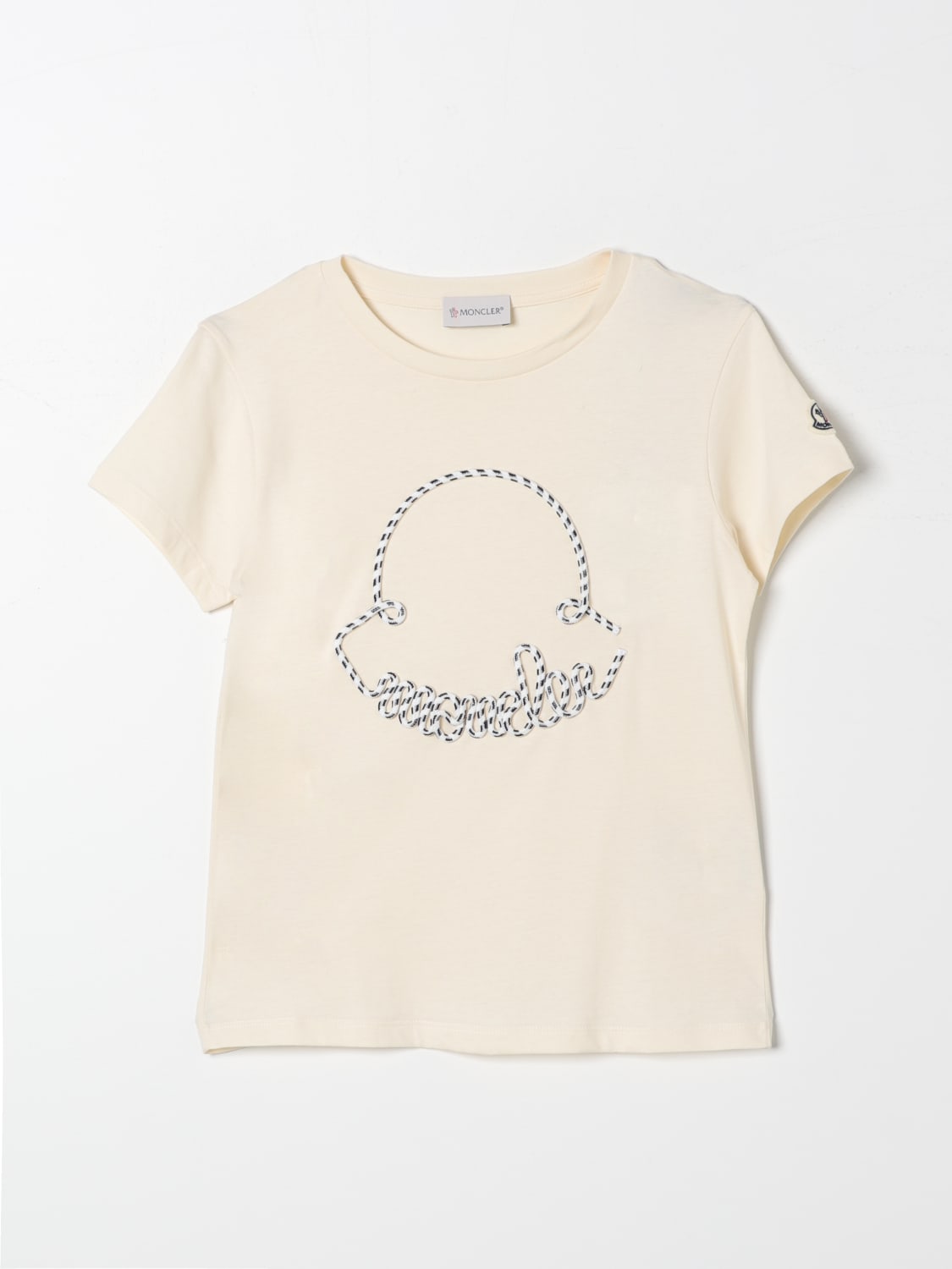 MONCLER T-SHIRT: T-shirt kids Moncler, Cream - Img 1