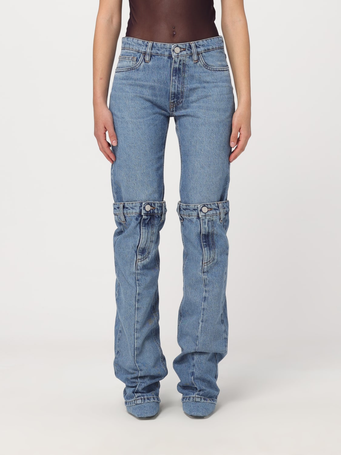 Coperni Outlet: Jeans woman - Blue | Coperni jeans COPP55202C online at ...