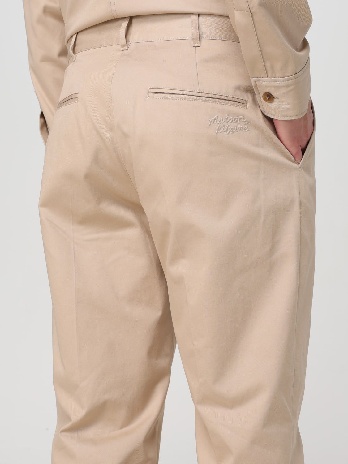 MAISON KITSUNÉ HOSE: Hose herren Maison KitsunÉ, Beige - Img 4