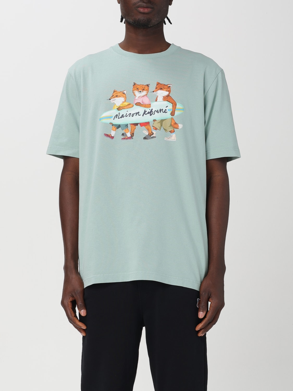 MAISON KITSUNÉ: T-shirt men - Blue | Maison Kitsuné t-shirt