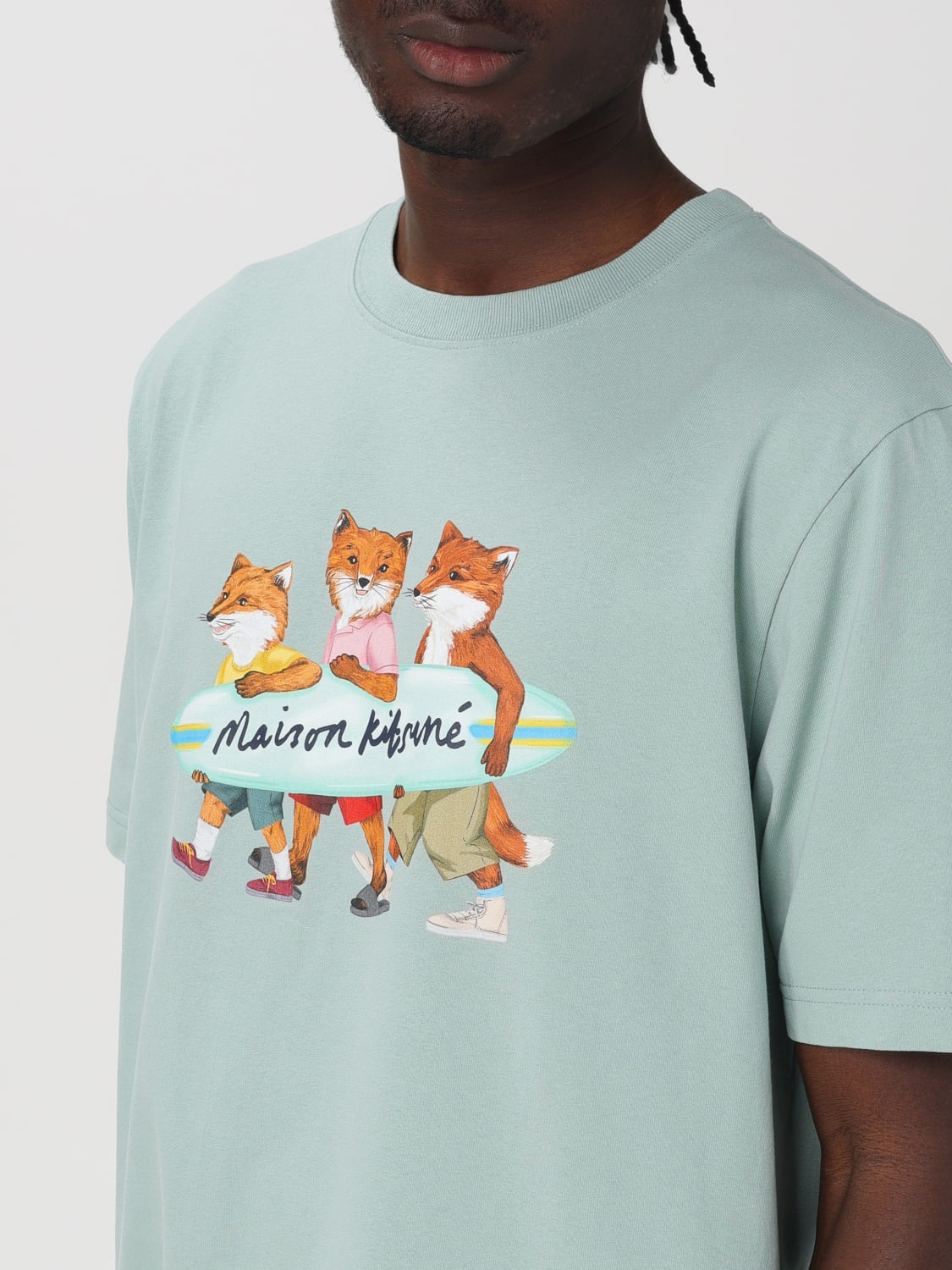 MAISON KITSUNÉ: T-shirt men - Blue | Maison Kitsuné t-shirt